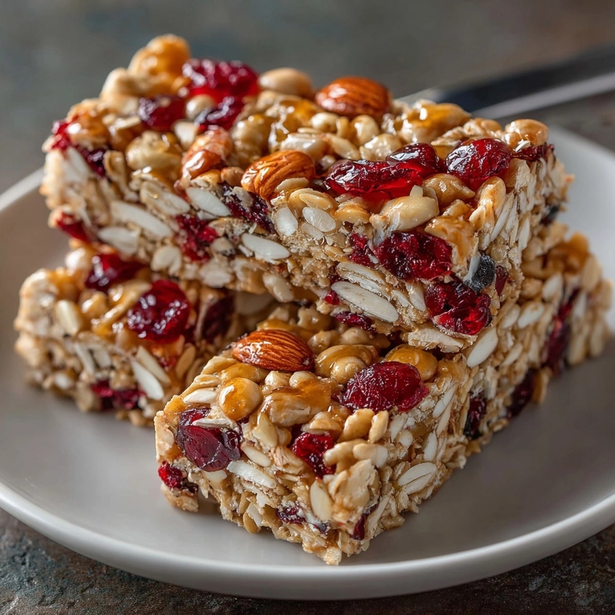 Golden Honey Almond Granola Bars, warm from the oven, promise a crunchy, satisfying treat.