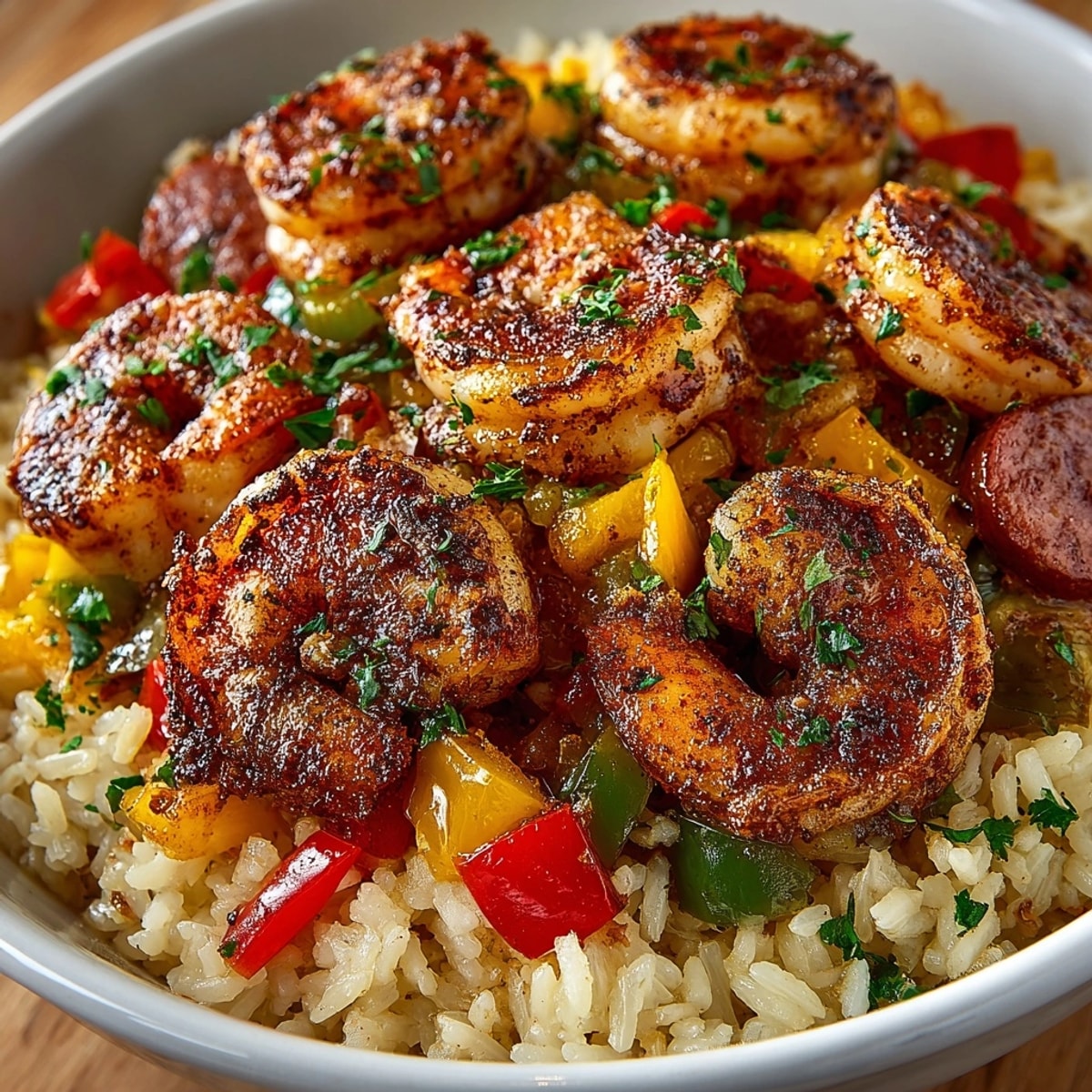 Creamy One-Pot Cajun Shrimp and Rice, ready in 30 minutes with smoky spices.