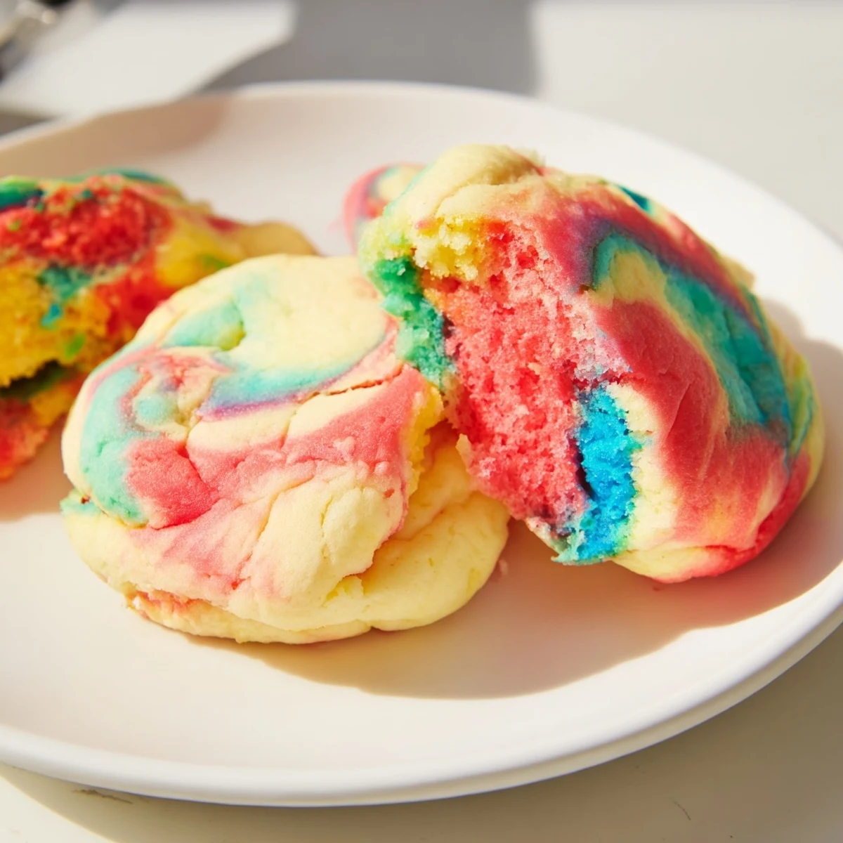 Light and fluffy Cloud Bread Rainbow Version, perfect for festive breakfasts or parties.  