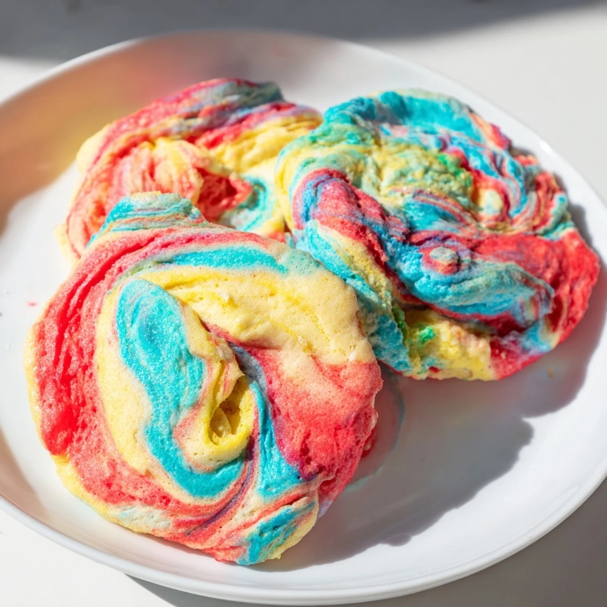 Whimsical Cloud Bread Rainbow Version with vibrant hues, ideal for a fun snack or dessert.
