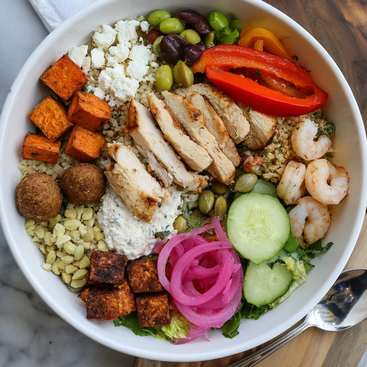 Colorful build-your-own boards featuring grilled chicken and fresh veggies for customization.  