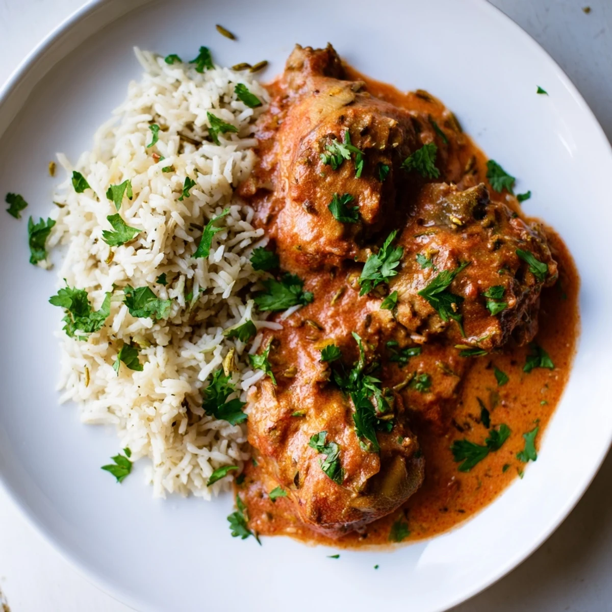 Butter Chicken with Rice Pilaf