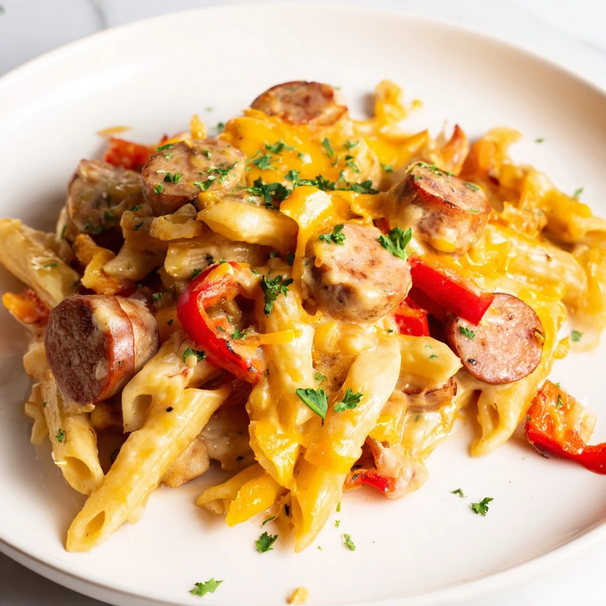 Smoked Sausage Cheddar Pasta