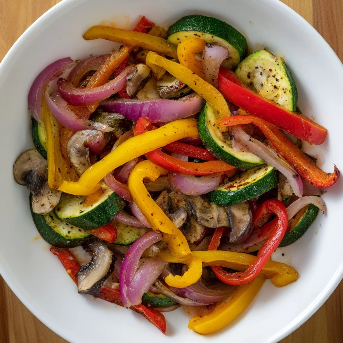 Golden-brown Veggie Skillet Fajitas with a medley of tender, caramelized vegetables perfect for a quick Tex-Mex dinner.