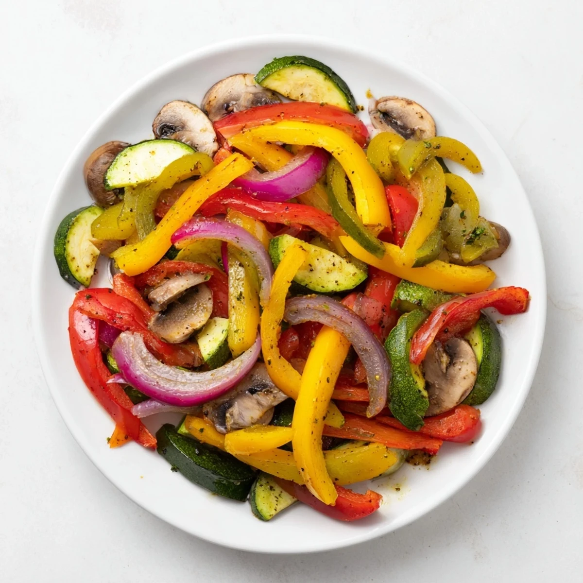 Steaming Veggie Skillet Fajitas overflowing with colorful bell peppers, sizzling in a hot skillet, ready to eat.