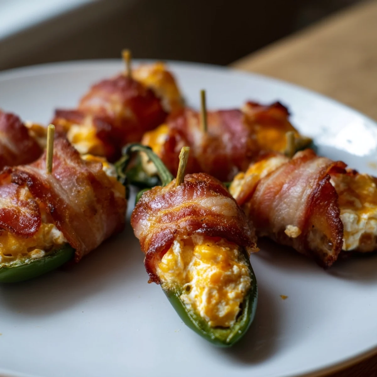 Express Holiday Jalapeño Poppers with crispy bacon and melted cheese, ready to serve as a festive appetizer.