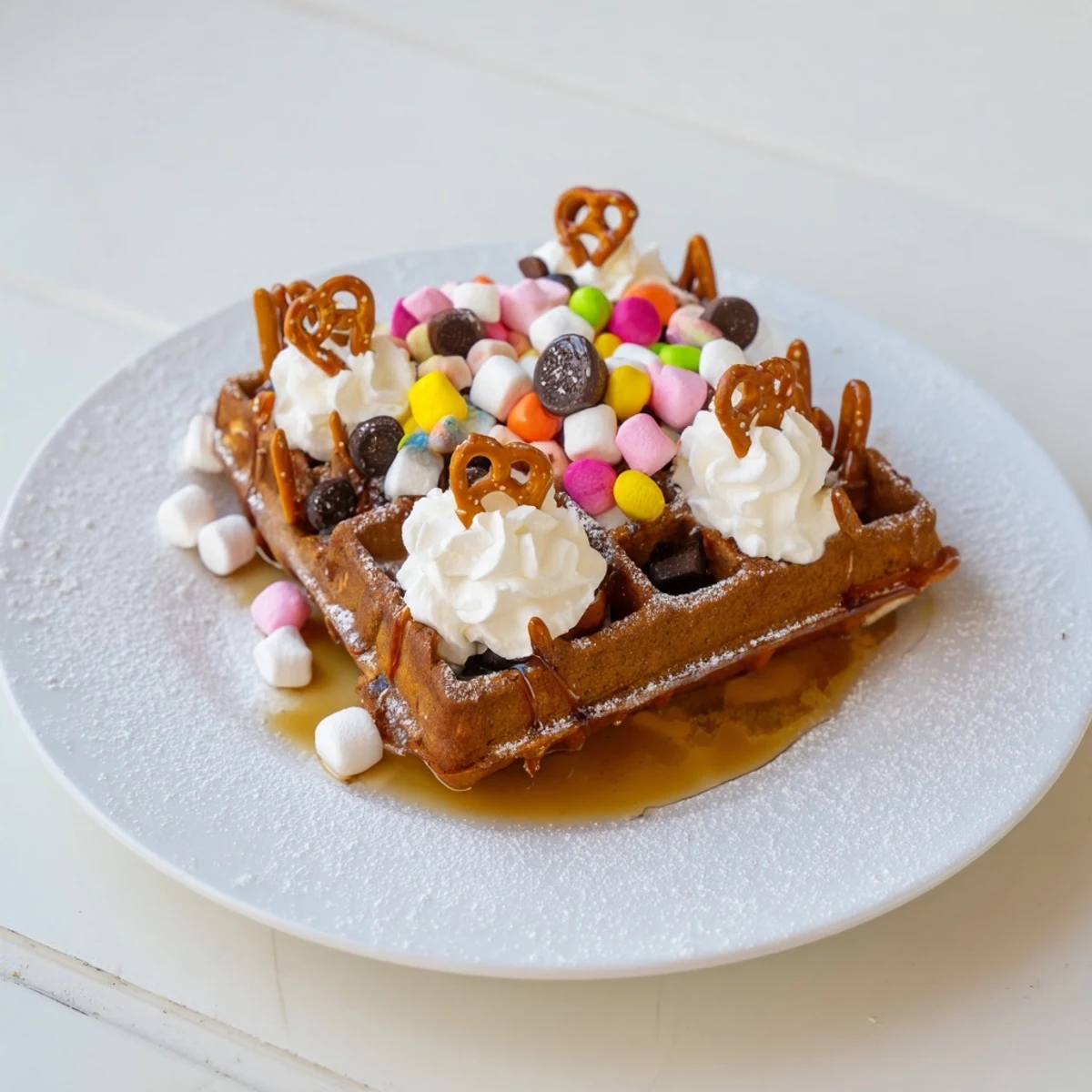 Festive gingerbread waffle bar