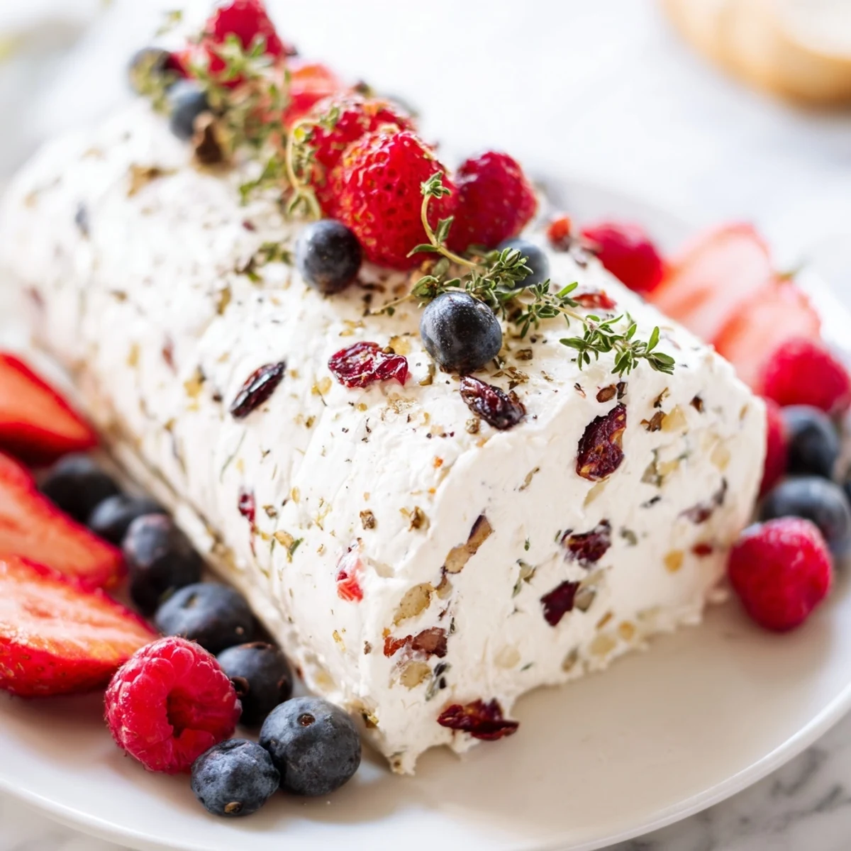 Enjoy a delicious goat cheese log recipe bursting with cranberries and a colorful berry medley.