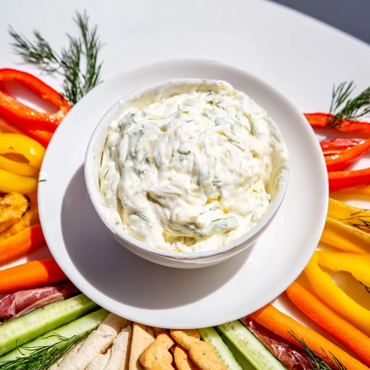 Creamy Reindeer Antler Spread with colorful veggies and crackers, perfect for holiday gatherings.