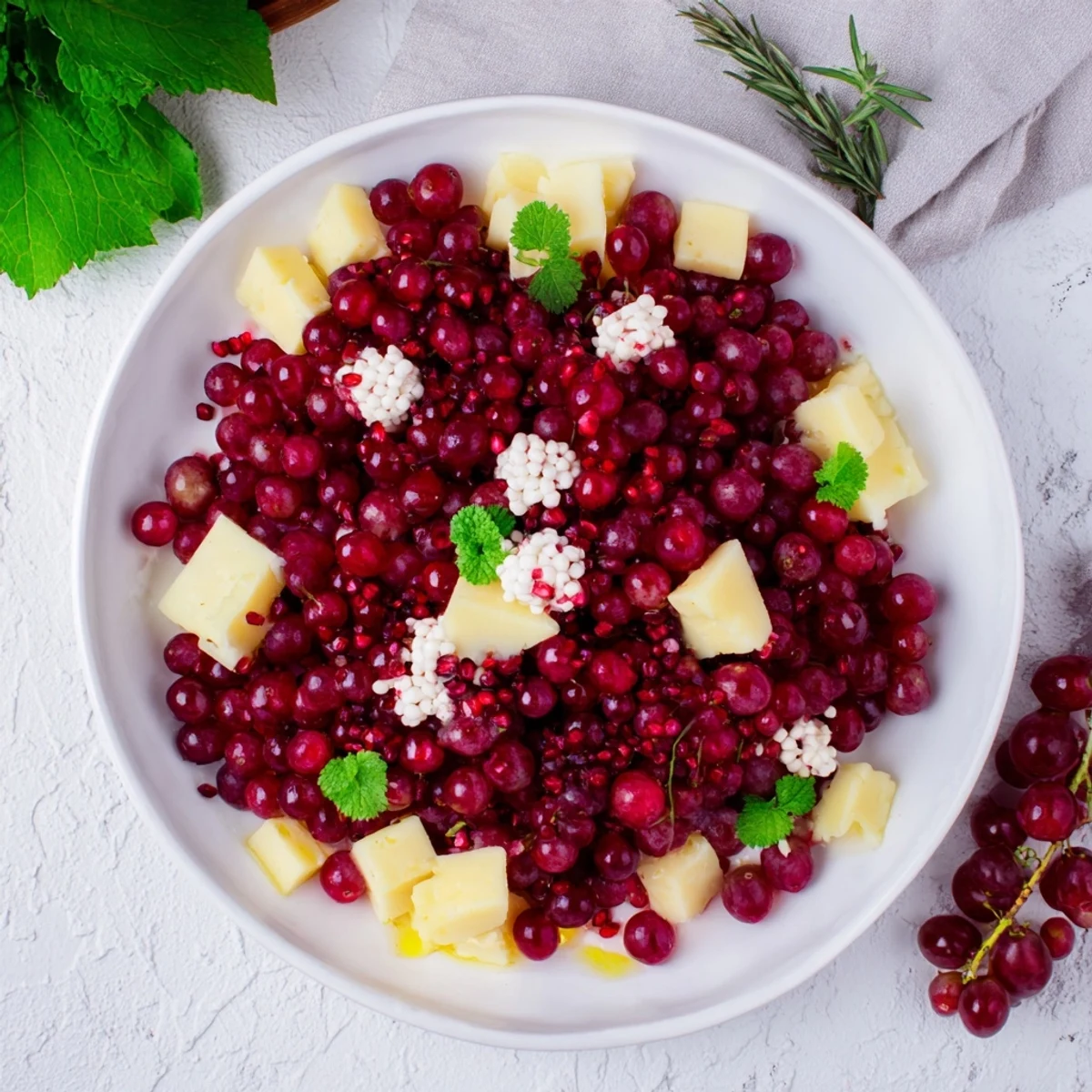 Get ready for the party: This Holly Berry Cluster features beautiful red berries and savory cheeses.