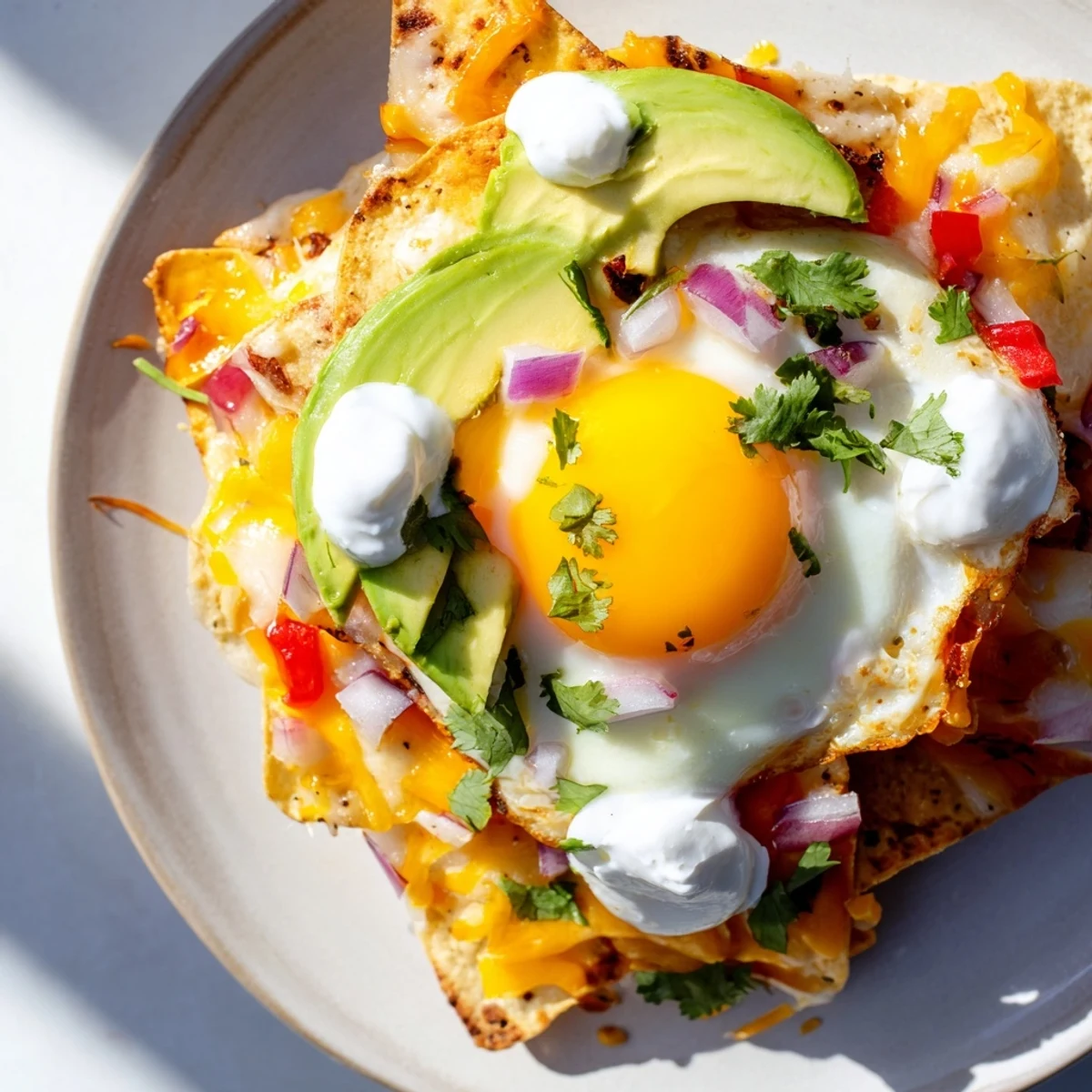 Egg-Topped Breakfast Nachos