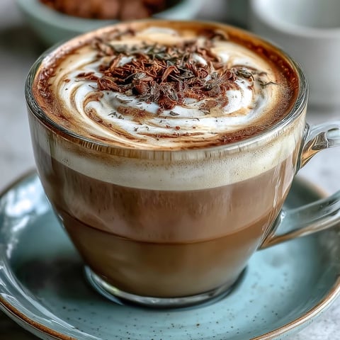 A close-up of a Hojicha Flat White with microfoam art, served in a ceramic mug for a cozy Japanese-inspired drink.