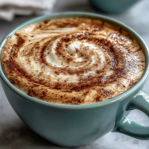 Steaming hojicha cappuccino in a white ceramic mug, topped with creamy foam and a light dusting of roasted tea powder.