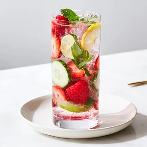 Colorful mocktails featuring vibrant strawberries and lemon, perfect for summer gatherings.  