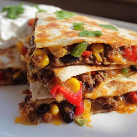 Golden-brown Sheet Pan Quesadillas with Beef, served warm with salsa and lime.  