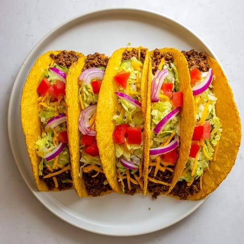 Crispy flour tortillas filled with savory cheeseburger components: this delicious recipe makes perfect Viral Cheeseburger Tacos.