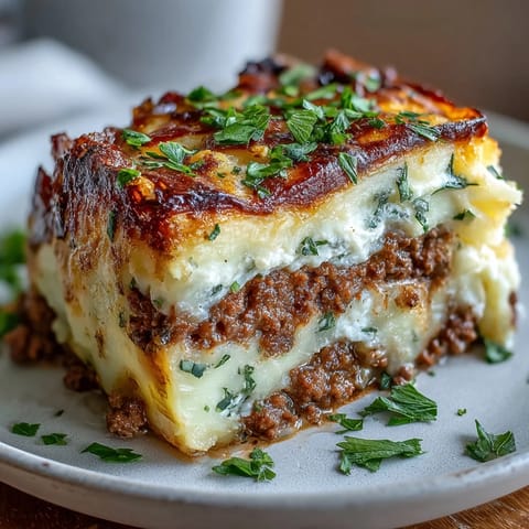 Shepherds Pie Stuffed Baked Potatoes: golden baked potatoes filled with savory ground beef and veggies, topped with creamy mashed potatoes for a cozy meal.