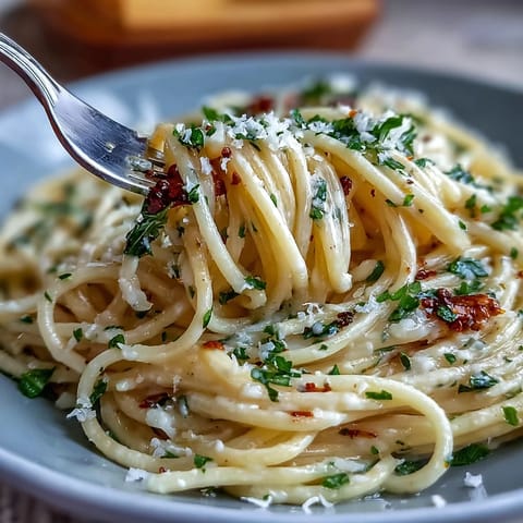Creamy lemon butter pasta with silky Parmesan sauce and fresh parsley, perfect for a quick weeknight dinner.