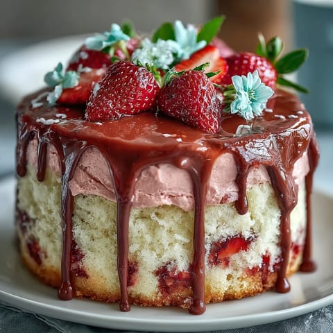 Spring Floral Drip Cake