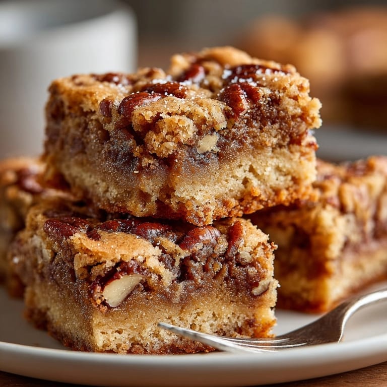 Homemade Brown Butter Pecan Blondies, showcasing rich, buttery, caramel notes, perfect family baking.
