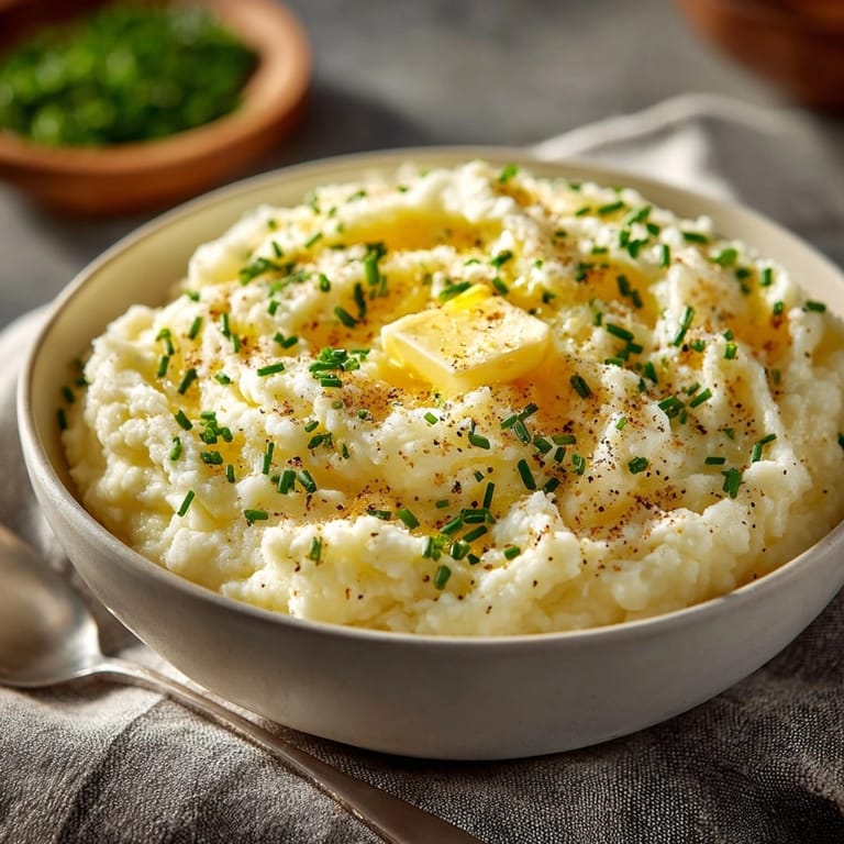 Steaming Cauliflower “Mashed Potatoes” – a healthy, velvety smooth alternative to traditional mashed potatoes.