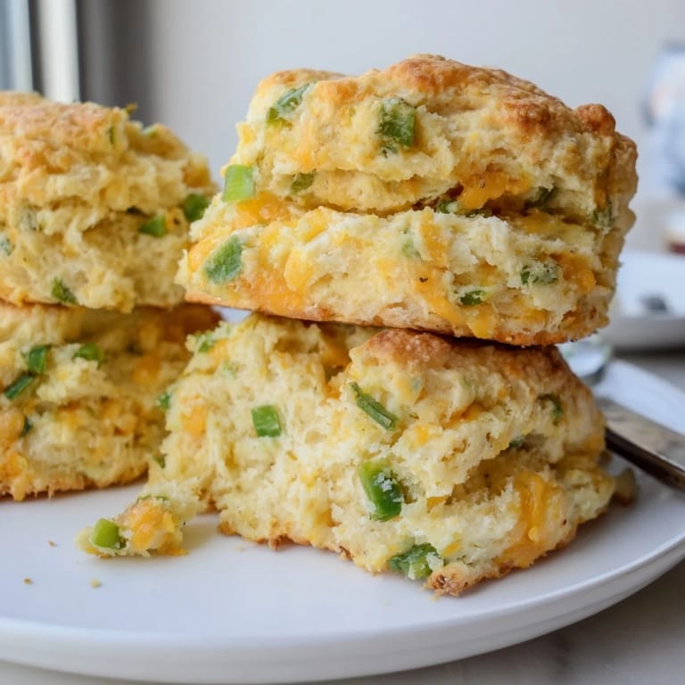Savory Cheddar Jalapeño Soda Biscuits bursting with flavor, perfect for a cozy breakfast treat.