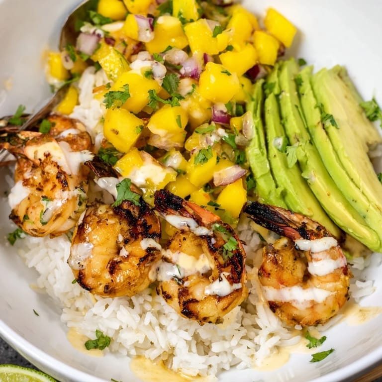 Vibrant Shrimp and Avocado Bowls ideal for a quick meal, garnished with fresh cilantro.