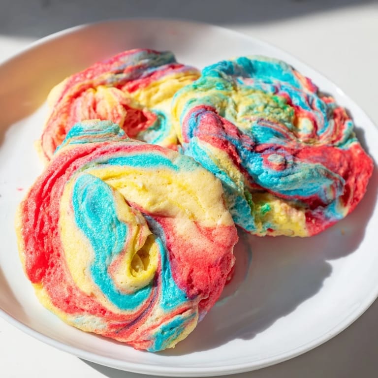Whimsical Cloud Bread Rainbow Version with vibrant hues, ideal for a fun snack or dessert.