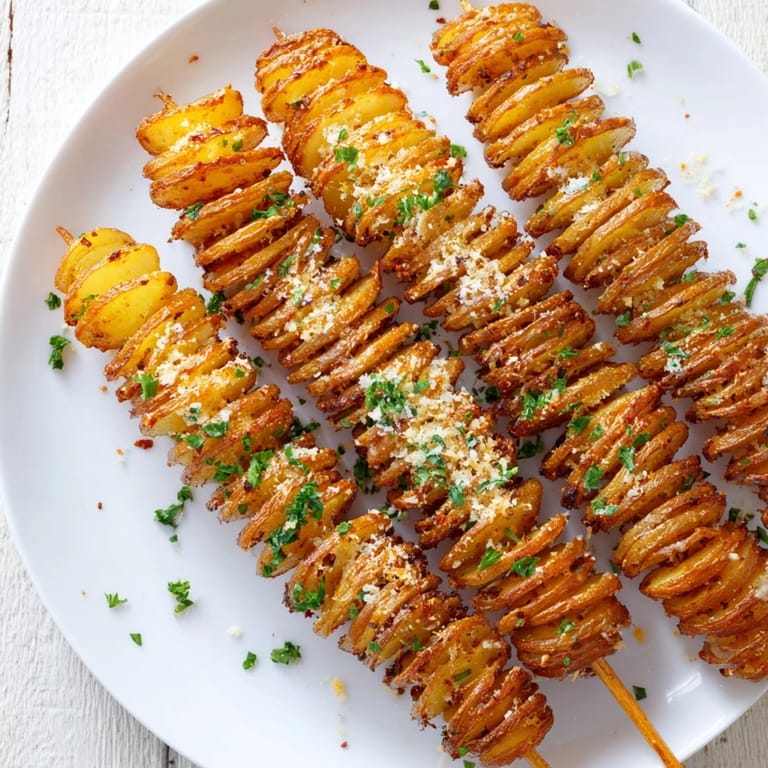 Deliciously spiraled air-fryer tornado potatoes, golden brown and bursting with flavor.  