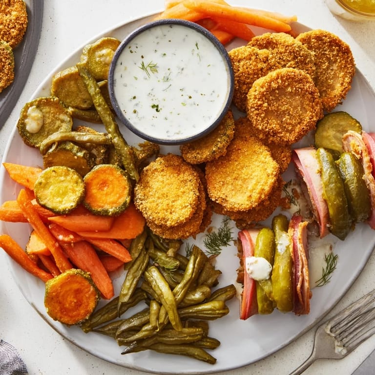 Delicious Pickle Lovers Meal featuring crispy fried pickles and tangy pickled bites.  