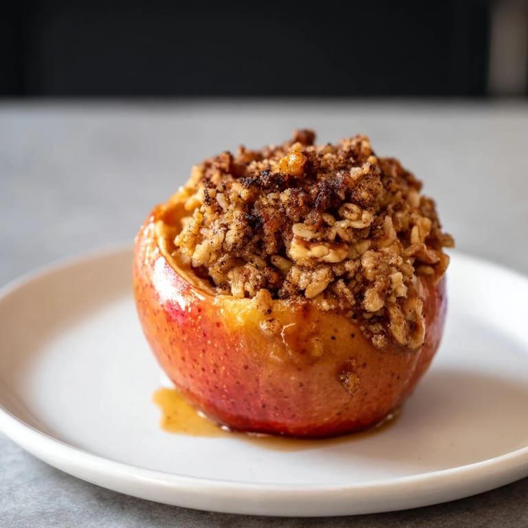 Imagine tender, sweet Baked Apples with Oat-Nut Crumble, served warm with a creamy dollop.