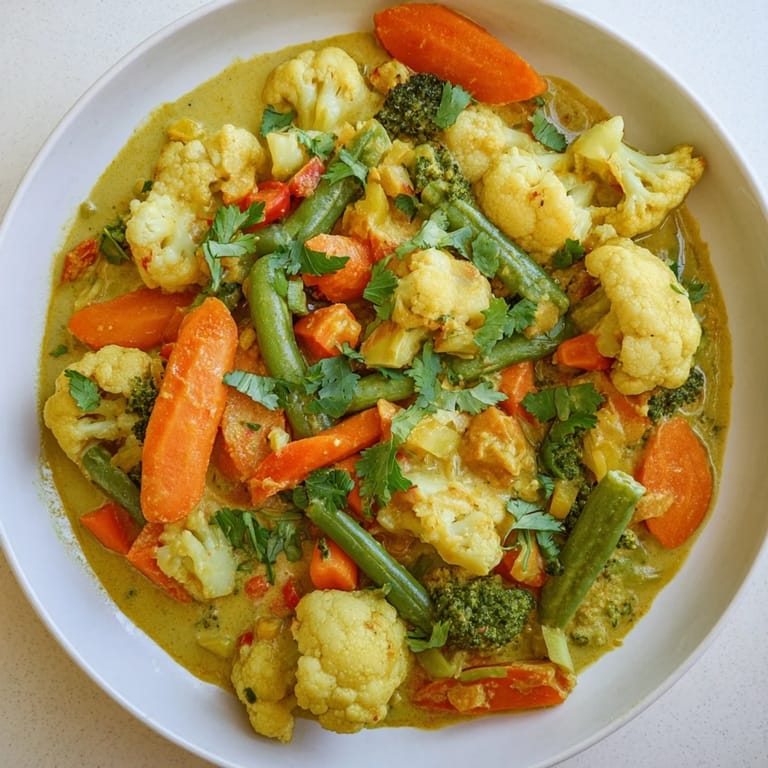 Creamy coconut milk surrounds tender vegetables in this flavorful Veggie Coconut Curry, aromatic and rich.