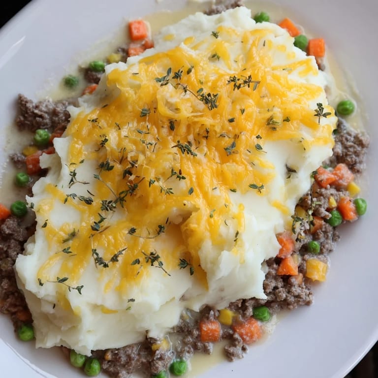 Delicious, comforting Budget Shepherd's Pie, a traditional dish with a golden crust and savory meat filling.