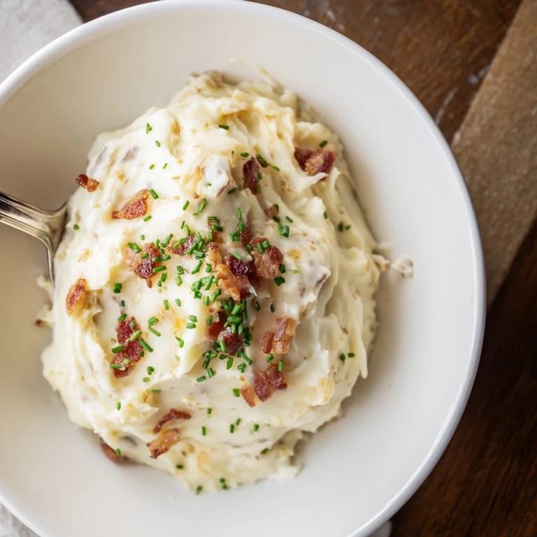 Imagine a vibrant photo of The Ultimate Baked Potato Soup, ready to be enjoyed with crusty bread.