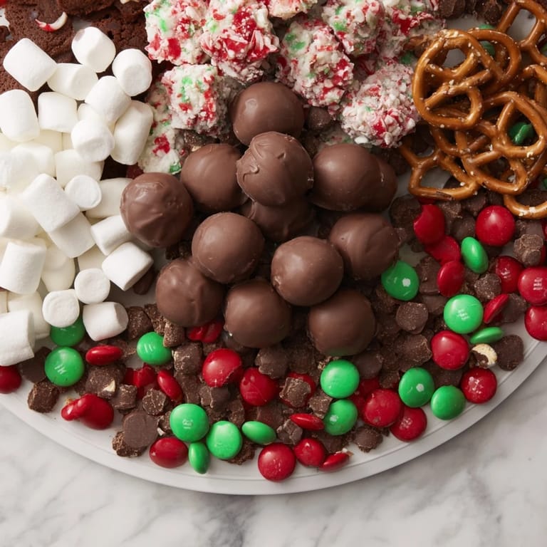 A sweet tooth's dream: this Santa's Sack Candy Avalanche is piled high with cookies, chocolates, and holiday candies galore.