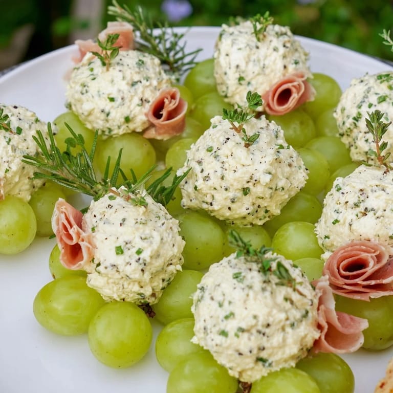Freshly assembled Mistletoe Kissing Ball, a beautiful holiday appetizer brimming with flavor.
