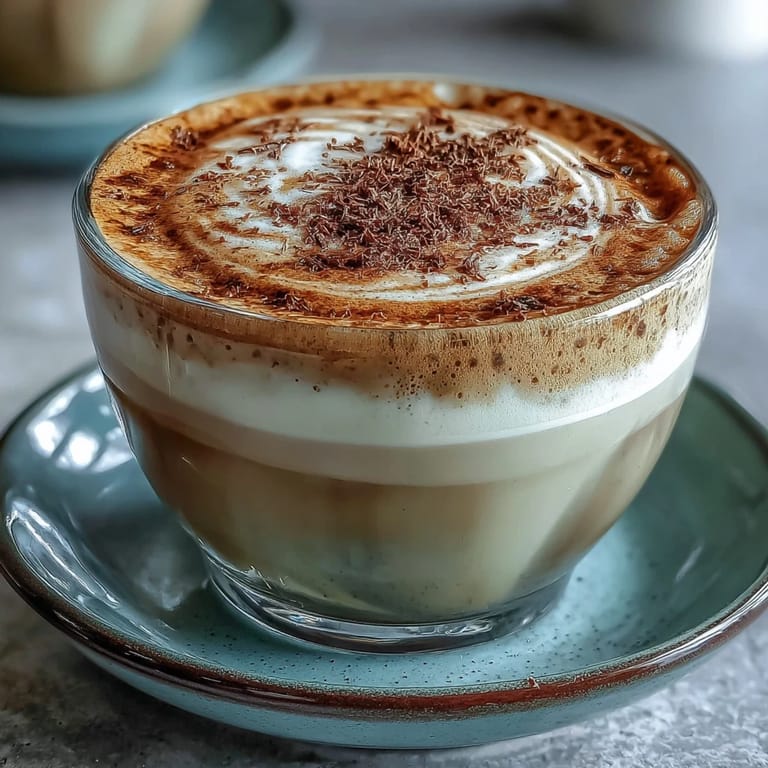 Steam rises from a Hojicha Flat White topped with velvety microfoam, ready to be enjoyed with a pastry.