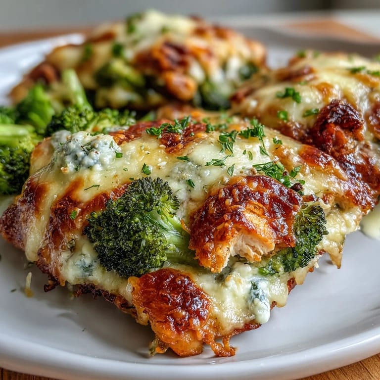 Sizzling Ranch Chicken & Broccoli Sheet Pan Melt fresh from the oven, garnished with parsley and ready to serve.