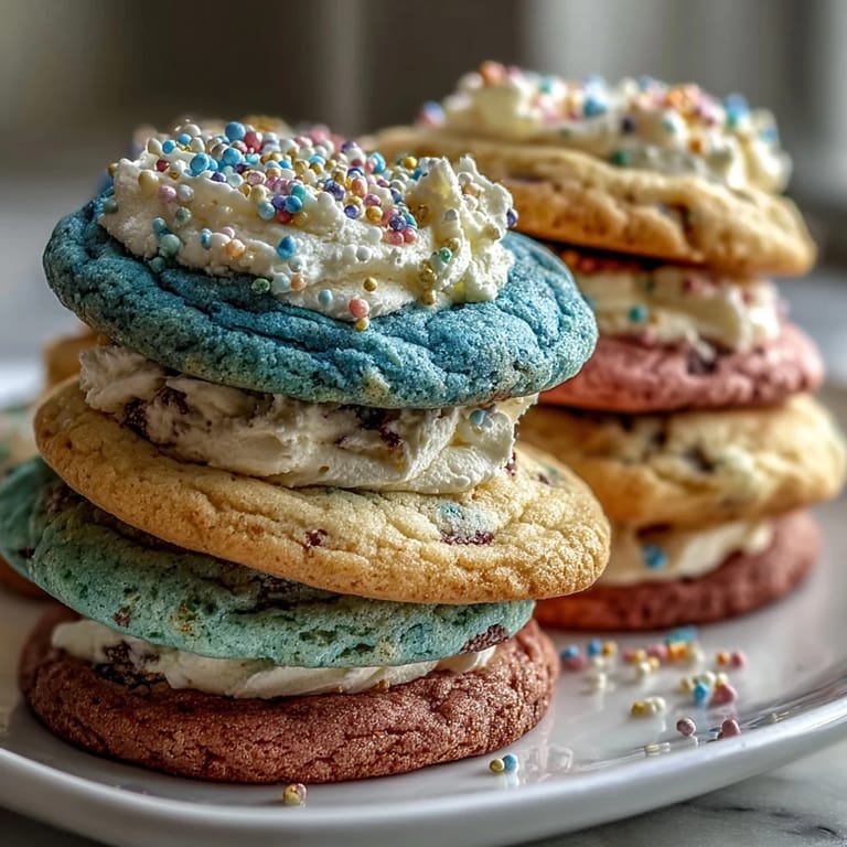 Soft, buttery cookies with vibrant pastel swirls and sprinkles, ideal for festive gatherings or Cookie Run fans.