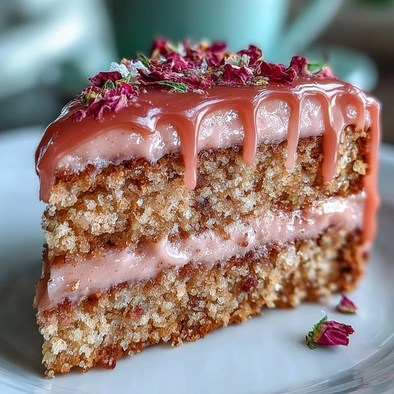 Showcasing a soft pink Rosé Velvet Cake, ready for a celebration.