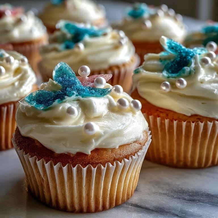 Festive Cancer birthday cupcakes showcasing beautiful pearl fondant and vanilla frosting.