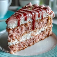 Elegant pink rosé velvet cake topped with shimmering edible gold drip.